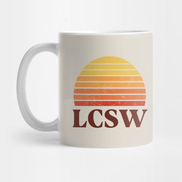 Licensed Clinical Social Worker - Retro Sunset Design by best-vibes-only